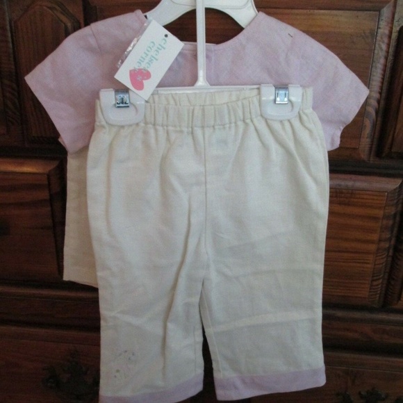 Girls 2pc Ivory/Lilac Embroidered Top/Pants Set - Picture 7 of 7